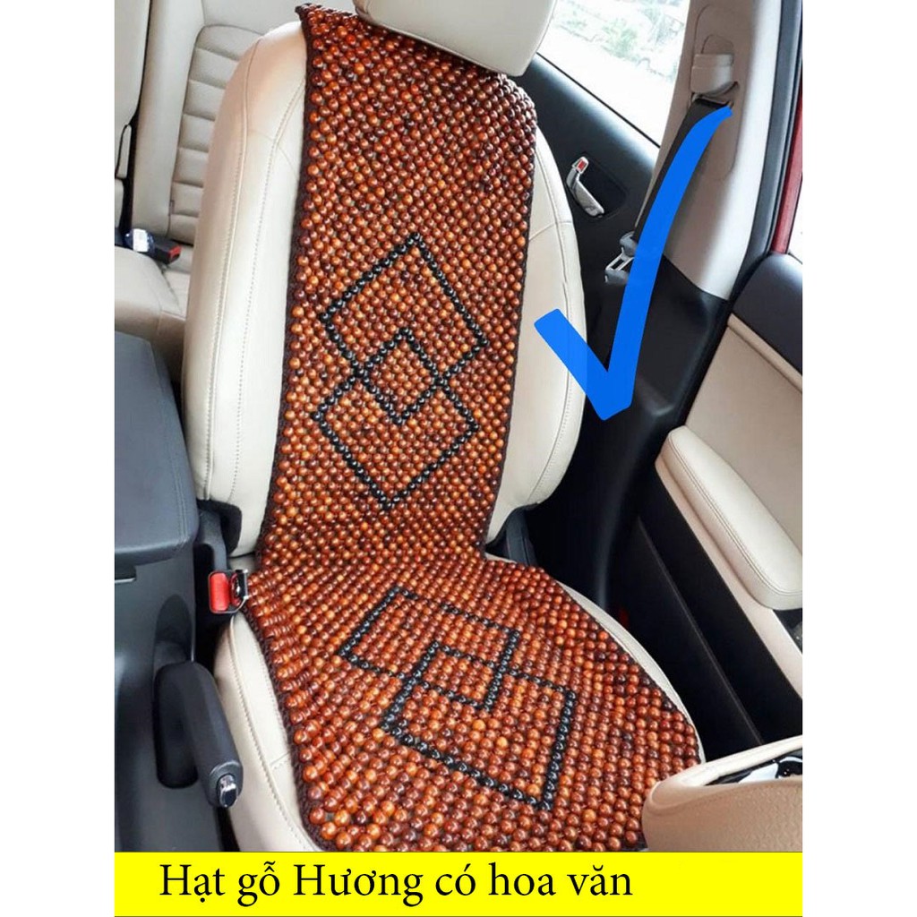 Lót ghế ô tô hạt gỗ [FREESHIP] hàng chọn lọc hạt đều Đan Viền cao cấp