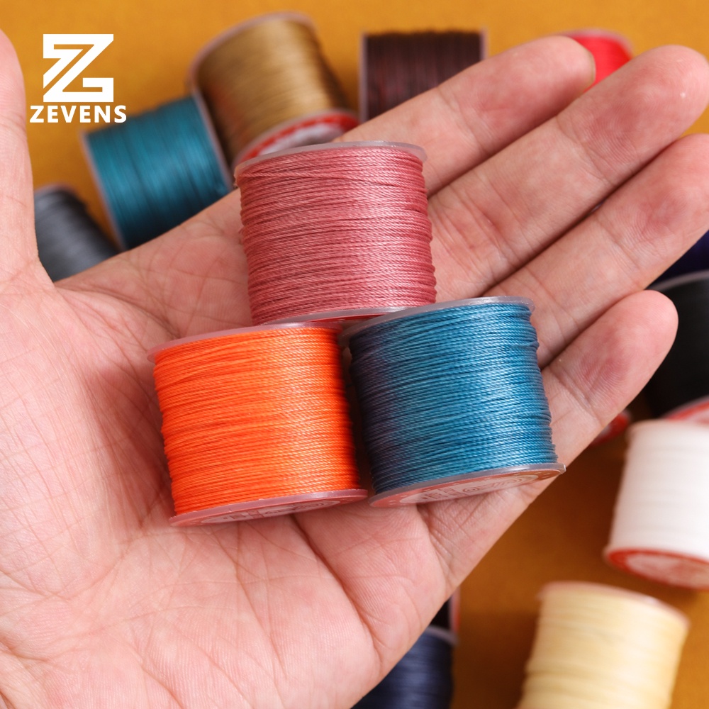 Cuộn Chỉ Sáp Tròn Đường Kính 0.5mm Dài 25m Bằng Polyester Không Đục Lỗ Làm Đồ Da Thủ Công DIY