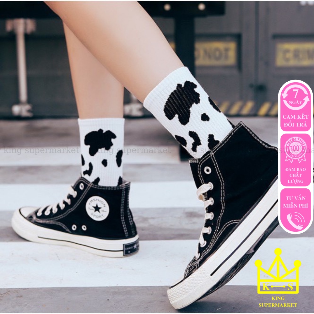TẤT NỮ HOẠ TIẾT BÒ SỮA TRENDING SIÊU HOT MÃ TN001