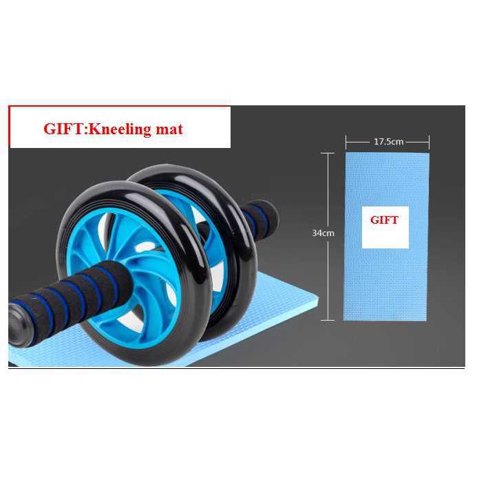 Bộ 6 món lăn tập bụng tại nhà tay cầm đệm mút cực êm chống đau tay + thảm quỳ gối