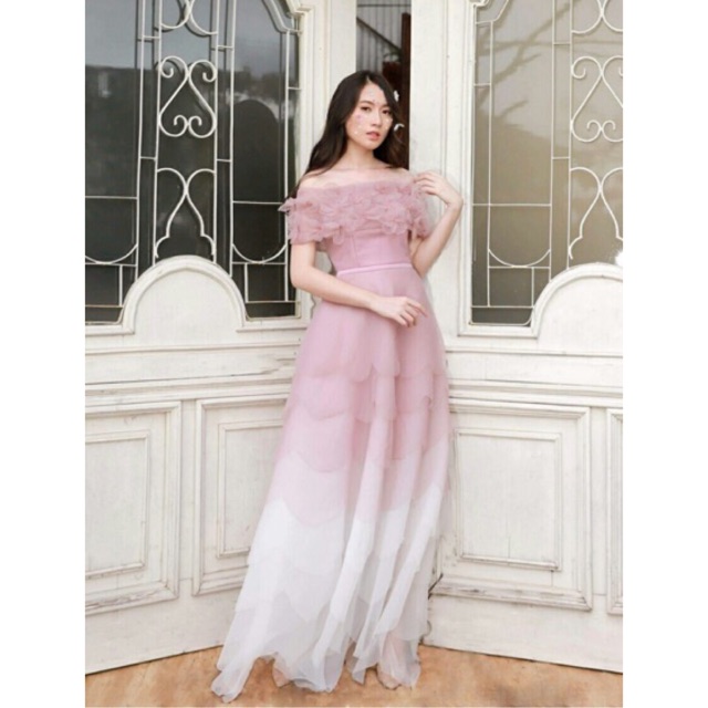 Đầm Maxi xoè phồng dự tiệc kết hoa nổi SANG TRỌNG -MS48V- Size ML đến 58kgMM MM