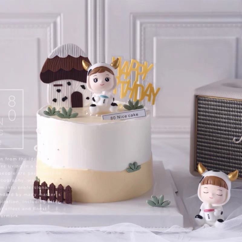 Em Bé Trâu Trang Trí Bánh