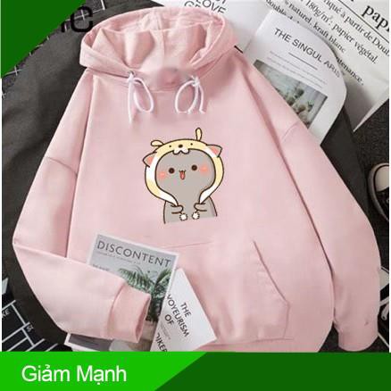 (Giảm Mạnh) Áo Hoodie Unisex Mùa Đông Ấm Áp Chất Nỉ Nam Nữ In Mèo Đội Mũ Len Xinh Cute Phong Cách Hàn Quốc Mặc Đi Học