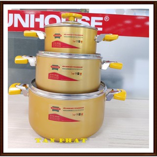 Mua BỘ NỒI ANOD SUNHOUSE đáy từ SHG7734M