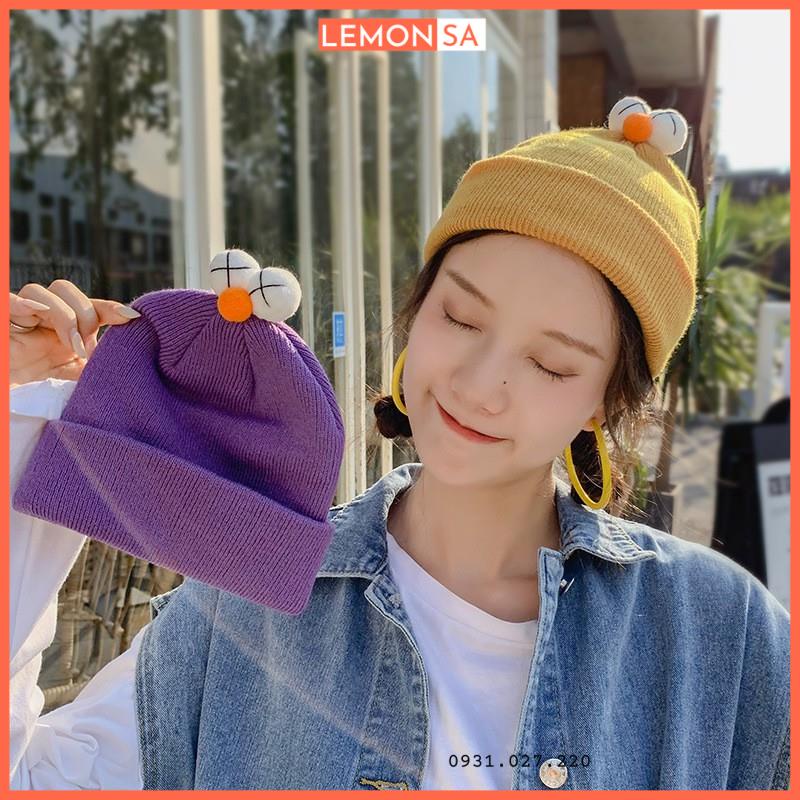 Mũ nón len đan phong cách ulzzang xinh xắn, chất len co dãn tốt, freesize [Hình thật + Video]