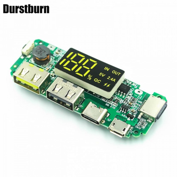 Bảng Mạch Sạc Pin Lithium 18650 Hai Cổng USB 5V 2.4A 2A 1A Micro/Type-C Cho Điện Thoại