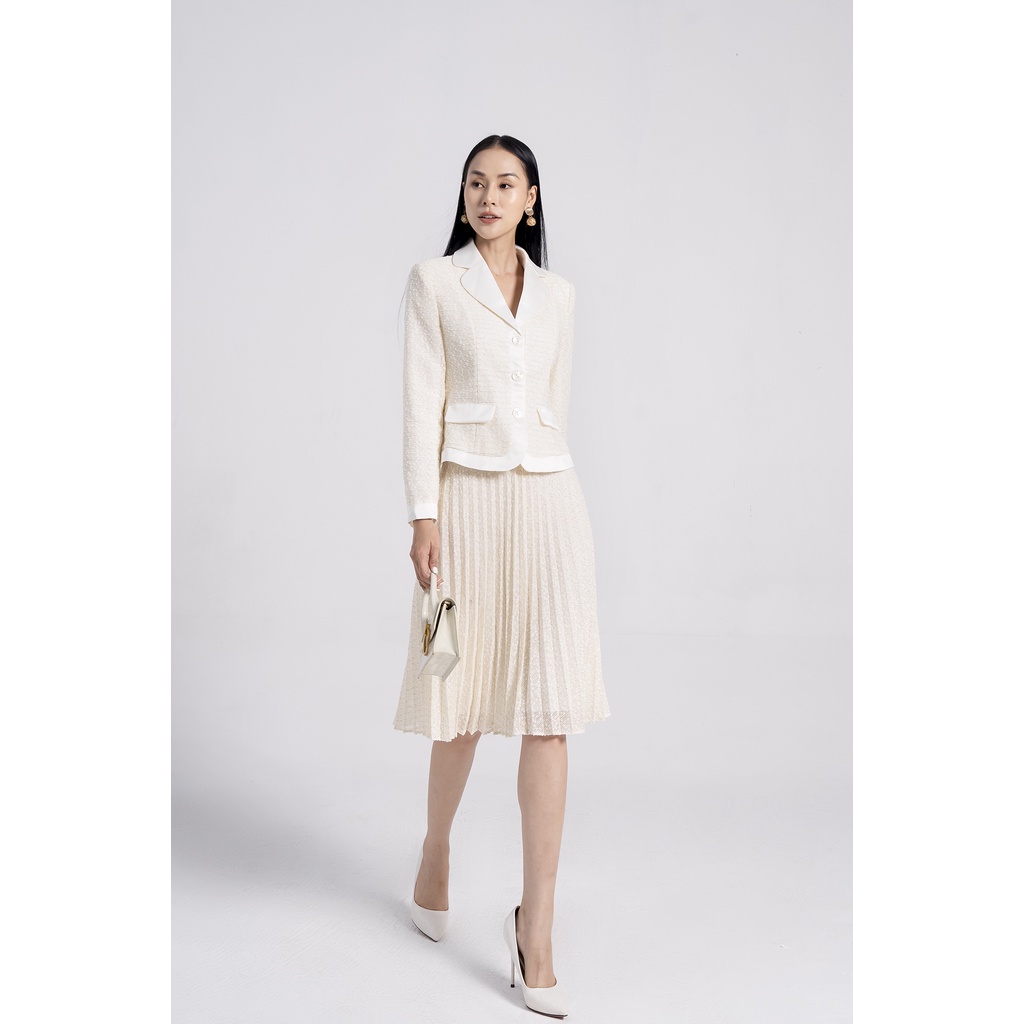 Áo blazer tweed nữ tay dài dáng ngắn Eva de Eva 21ABLE025T