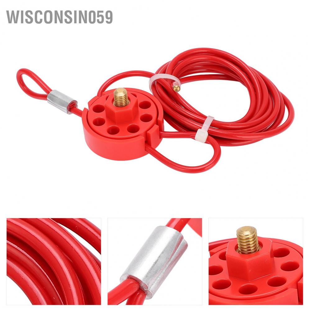 Wisconsin059 Adjustable Cable Lockout 2meters Lockable Handle Stainless Steel Tagout