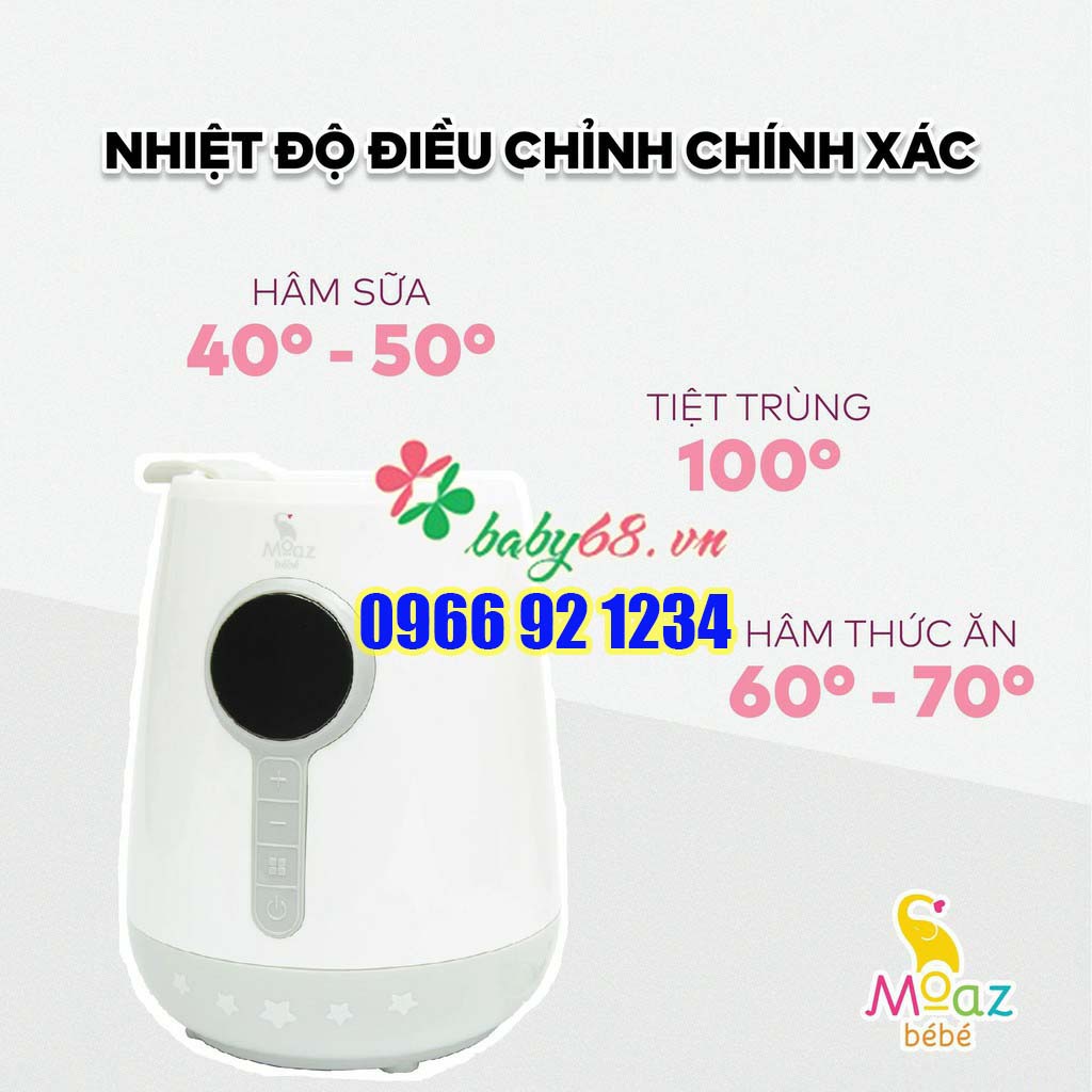 Máy hâm sữa siêu tốc và tiệt trùng Moaz Bebe MB-021