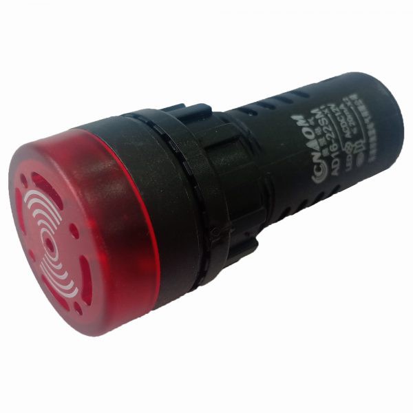 Đèn báo động có còi phi 22mm màu đỏ AD16-22SM điện áp 24VDC, 220VAC gắn tủ điện