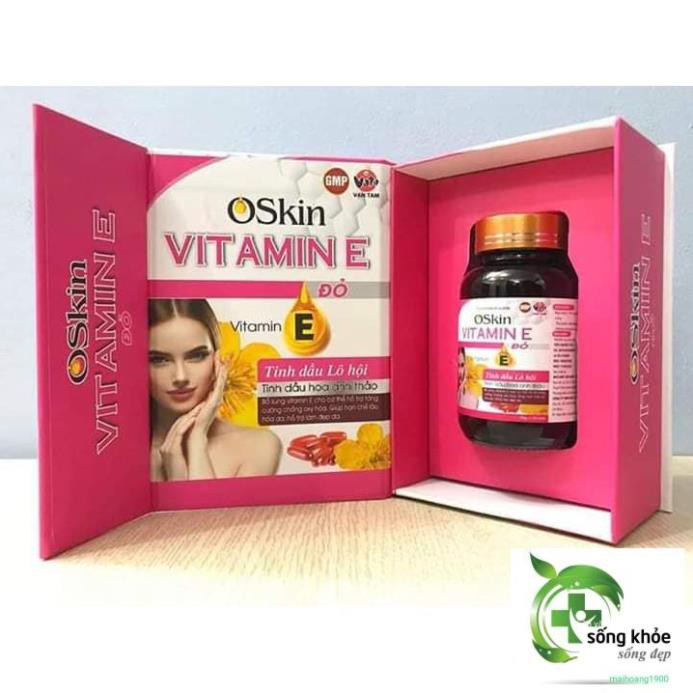 Vitamin E Đỏ Oskin-Giúp hạn chế lão hóa da, hỗ trợ làm đẹp da, chống lão hóa da, nhăn da, khô da, sạm da | Thế Giới Skin Care