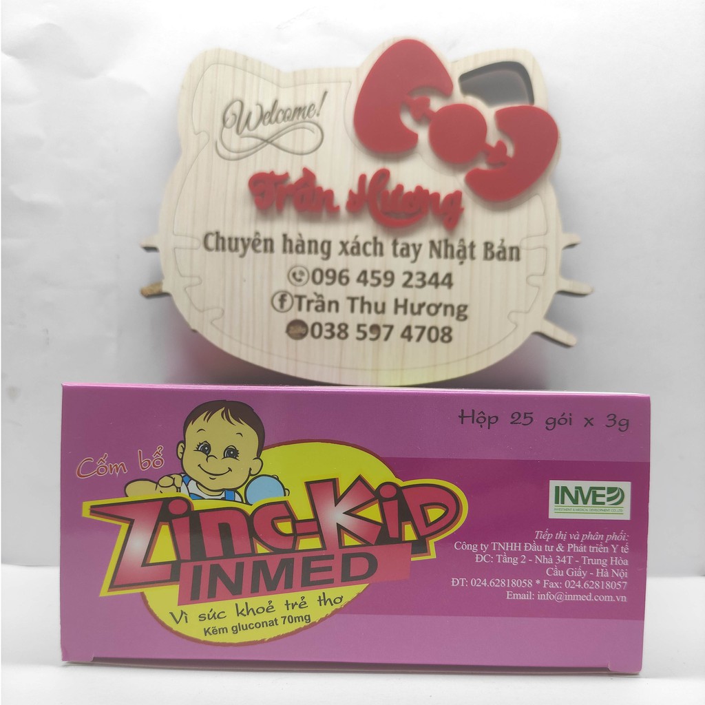 Cốm Bổ Zinc-Kid Inmed Hương Dâu - Hộp 25 Gói