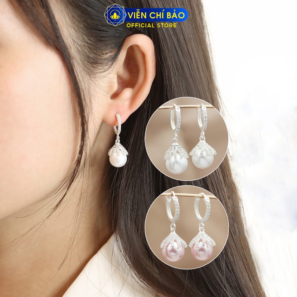 Bông tai bạc nữ nụ hoa hồng chất liệu bạc 925 thời trang phụ kiện trang sức Viễn Chí Bảo B400175