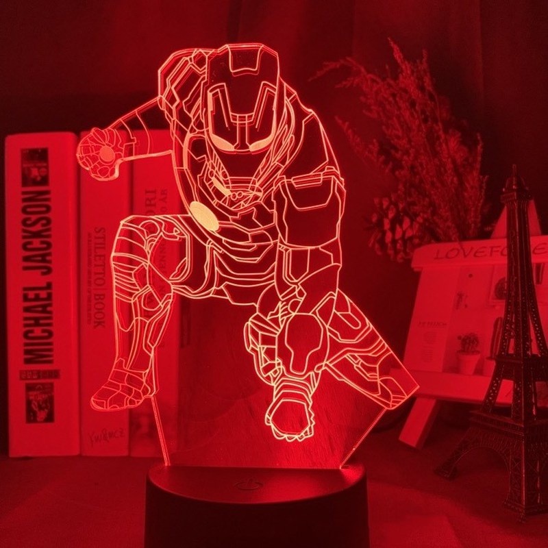 Đèn Ngủ LED 3D 7 Màu Hình Siêu Anh Hùng Marvel