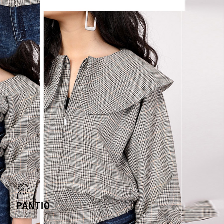 Áo khoác bánh bèo chất liệu cotton họa tiết sọc dáng boom FAV9842 - PANTIO