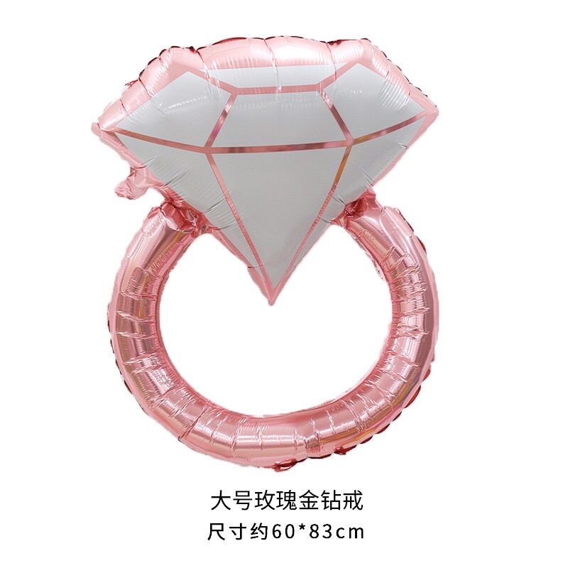 Bóng lá nhôm hình chiếc nhẫn kim cương trang trí tiệc, party, sinh nhật
