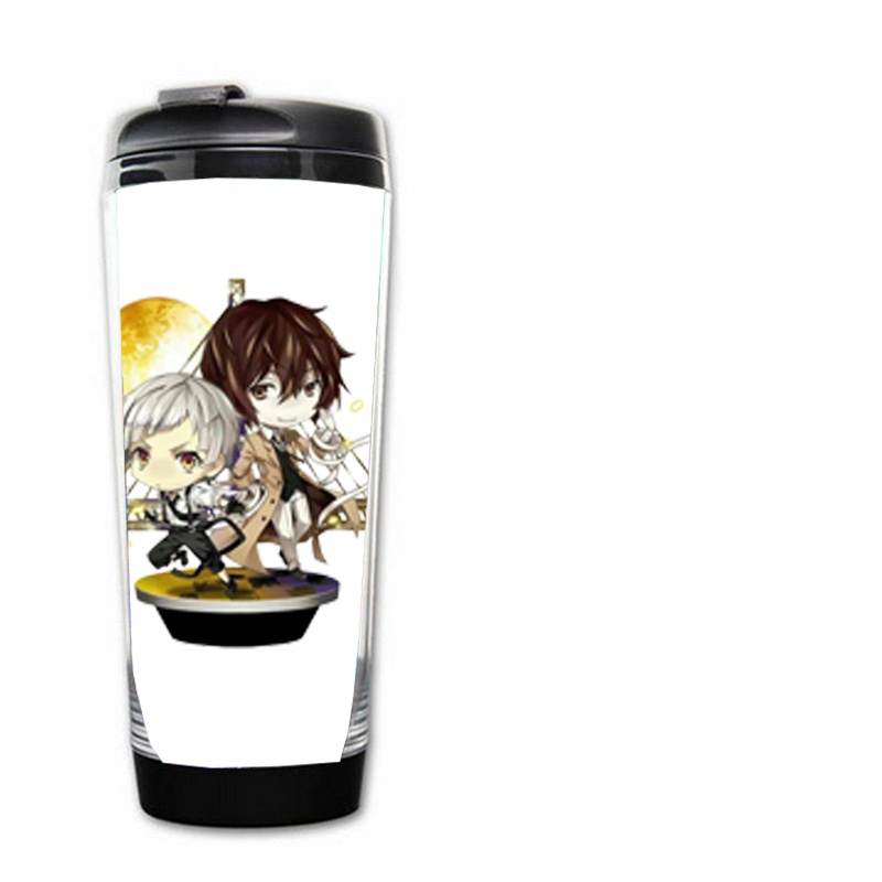 Bình nhựa đựng nước in hình Bungou Stray Dogs anime chibi xinh xắn độc đáo