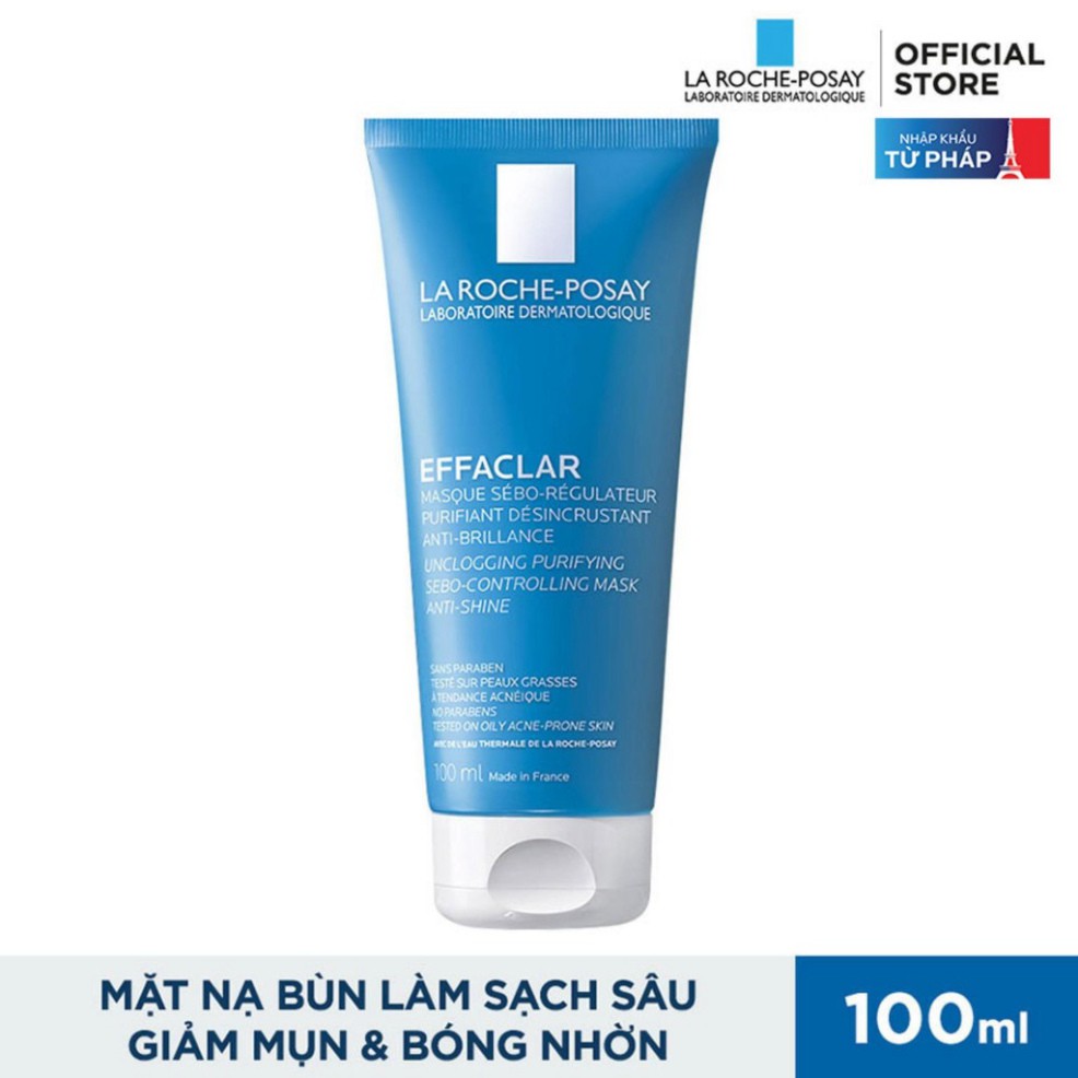 [CHÍNH HÃNG] La Roche Posay Mặt Nạ Bùn Effaclar Sebo Controlling Mask 100ml tặng bông tẩy trang