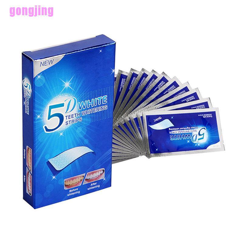 Miếng dán trắng răng 5D + 3D White Teeth Whitening Strips - Miếng dán trắng răng an toàn - không bào mòn - ít ê buốt