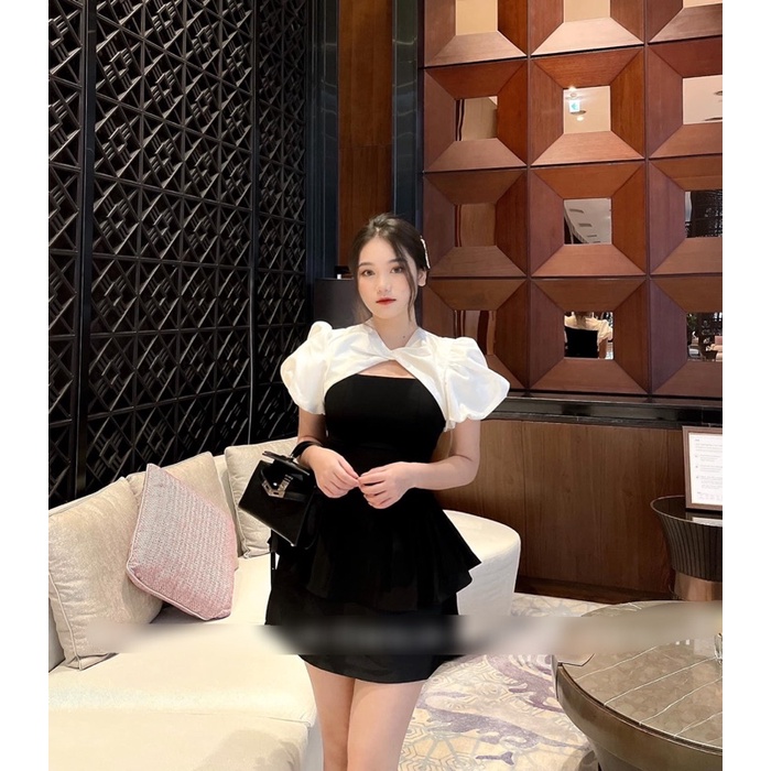 Áo nơ xoắn dáng peplum ( tặng cài áo Chànel)