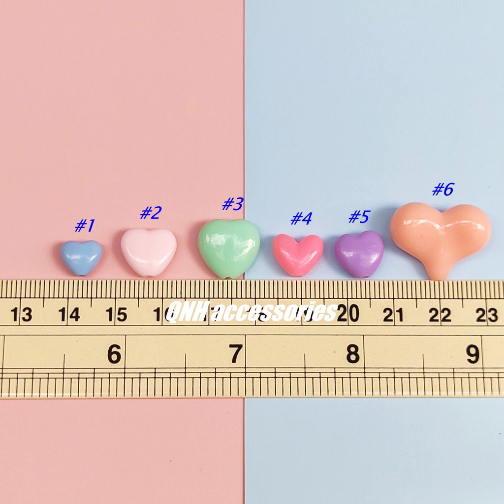 Gói 10g  hạt nhựa acrylic hình tim, ngôi sao, nơ, bướm làm trang sức