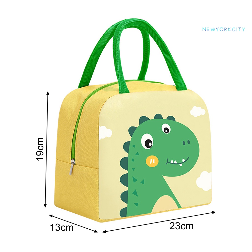 Túi Đựng Hộp Cơm Trưa Cách Nhiệt Chống Nước Bằng Vải Oxford In Họa Tiết Hoạt Hình Nhỏ Gọn