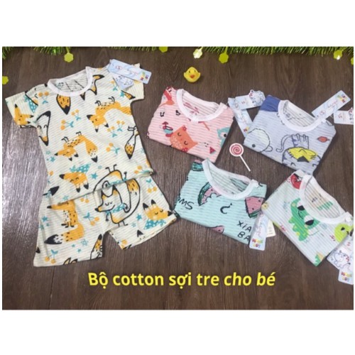 Bộ quần áo cotton sợi tre cho bé (Từ 0- 15M)
