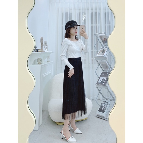 CHÂN VÁY NHUNG PHA REN MẶC ĐƯỢC 2 MẶT