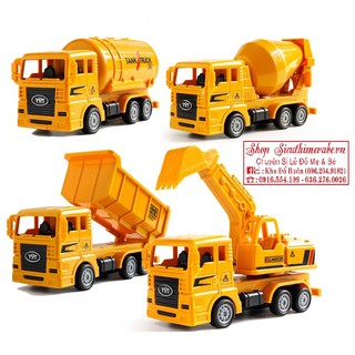 Bộ 4 ô tô đồ chơi công trình M8 cho bé