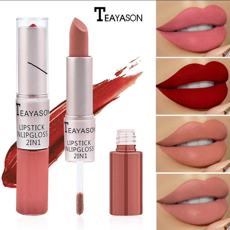 Son kem màu lì 2 đầu trong 1 có 12 màu tùy chọn