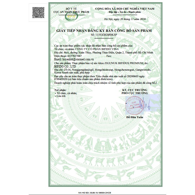 Men vi sinh Zigunuk Bifidus Premium bổ sung lợi khuẩn và chất xơ, cân bằng hệ vi sinh đường ruột