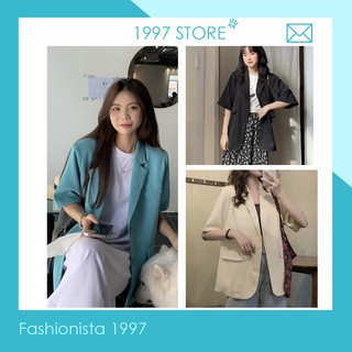 Áo Blazer - Vest Cộc Tay Dáng Rộng Chất Mát (ảnh thật/sẵn) chất đẹp -Áo blazer cộc tay 2 túi -Áo blazer tay ngắn 1 lớp