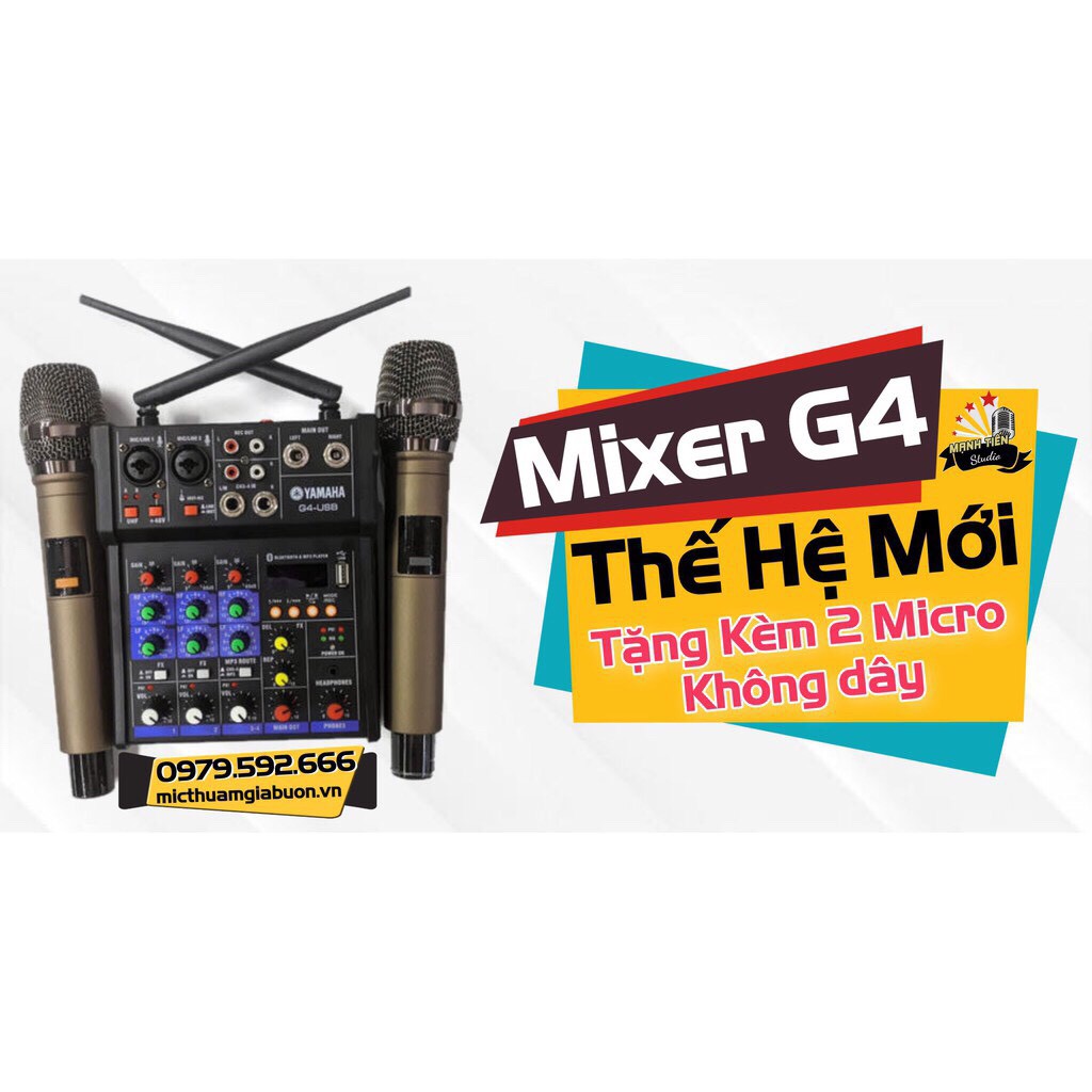 [TẶNG KÈM 4 MICRO] Bộ loa LOHAO 209 kèm MIXER G4 -hát karaoke, phát livetream fb, bán hàng, cho ra chất lượng tuyệt đỉnh