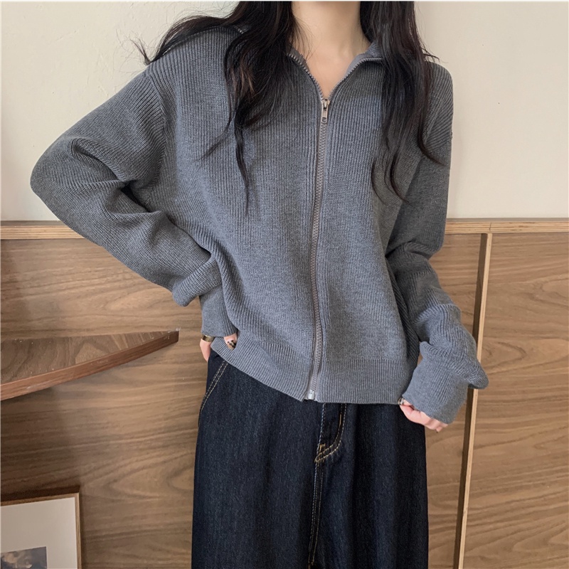 NZN Áo khoác cardigan dệt kim dáng rộng thời trang thu đông mới dễ phối đồ cho nữ