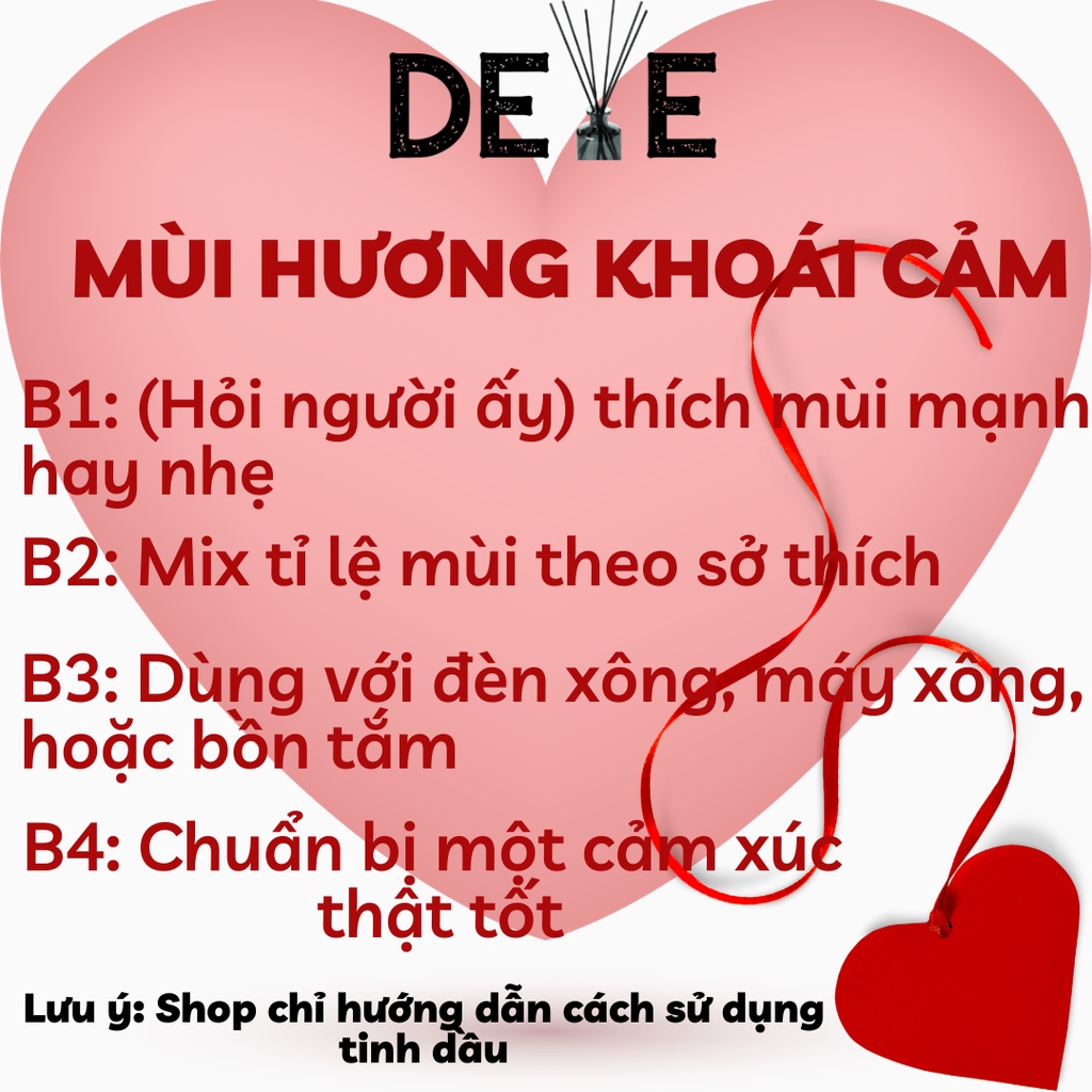 Tinh dầu xông valentine DEVE tinh dầu tình nhân, hương thơm lãng mạn