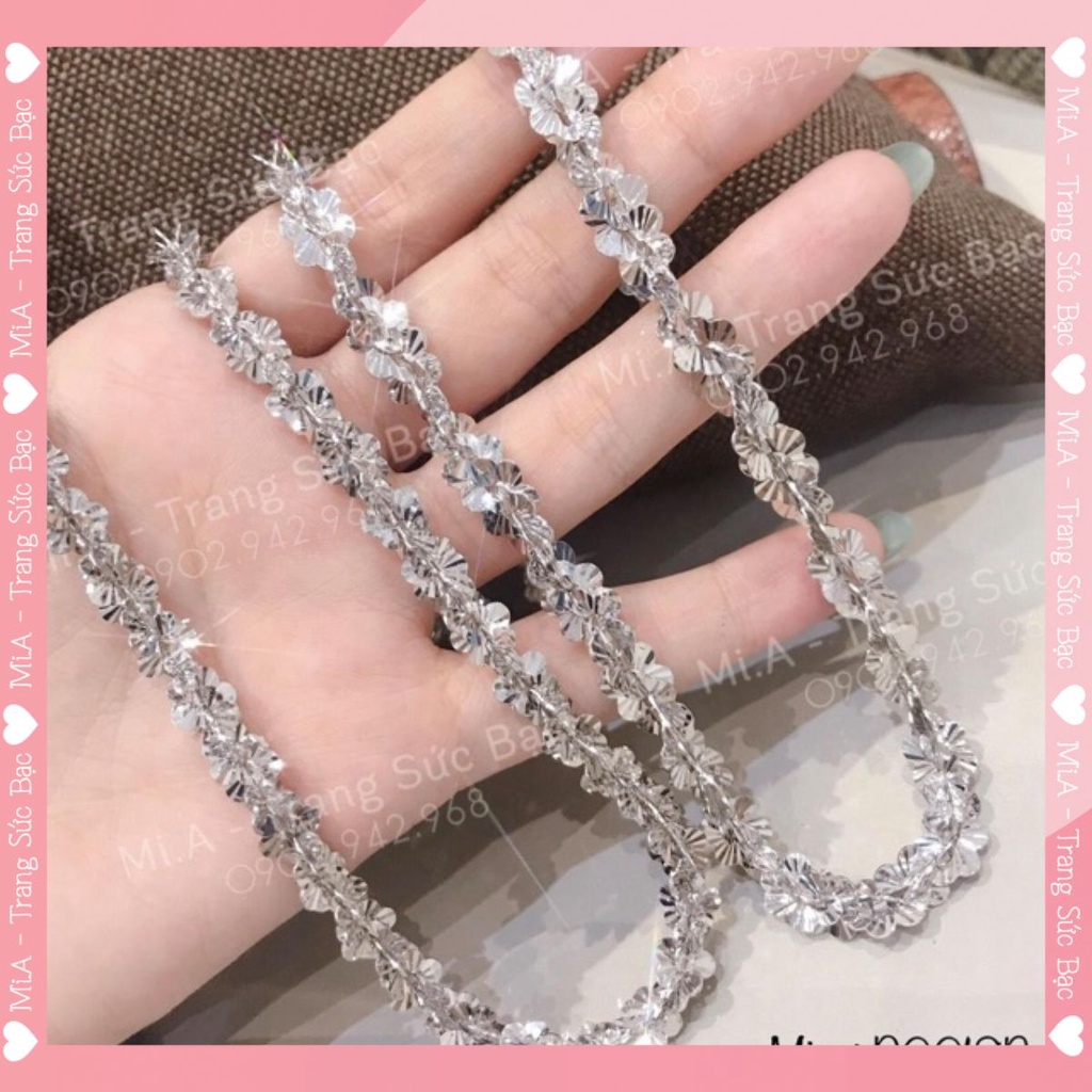 Dây xoắn lá bông mai Bạc Ý Italy S925 xi Kim cao cấp D0018A D0018 D0018B