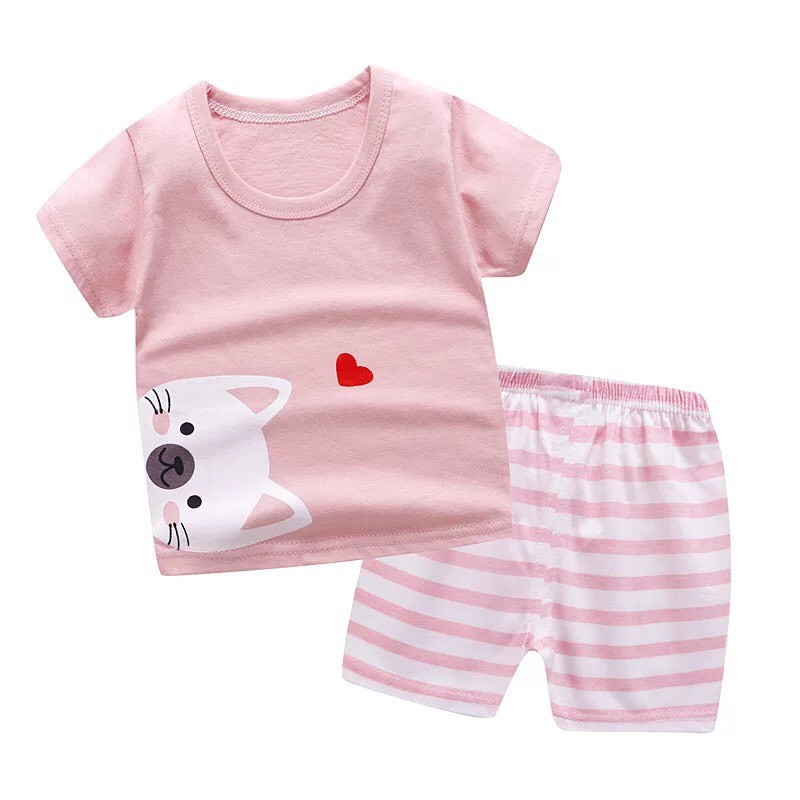 Bộ Quần Áo Cho Bé Gái Từ 1 Đến 5 Tuổi Chất Cotton Co Giãn Thoải Mái Hình In Dễ Thương PK2021BG1