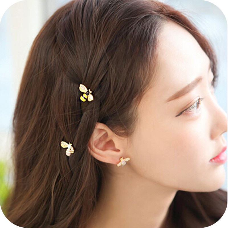 Kẹp tóc hình chú ong đính đá nhiều màu đáng yêu A5-A