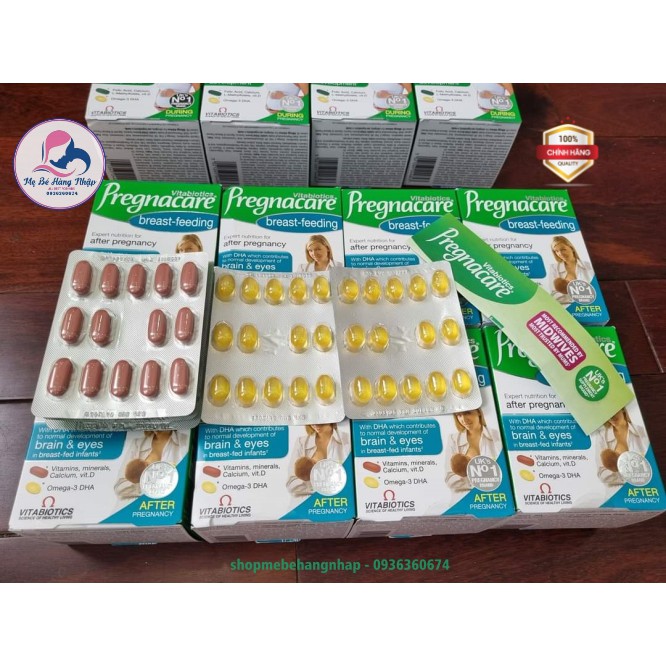 Vitamin tổng hợp cho mẹ sau sinh Pregnacare Breast feeding Bú Anh - Hộp 84 viên