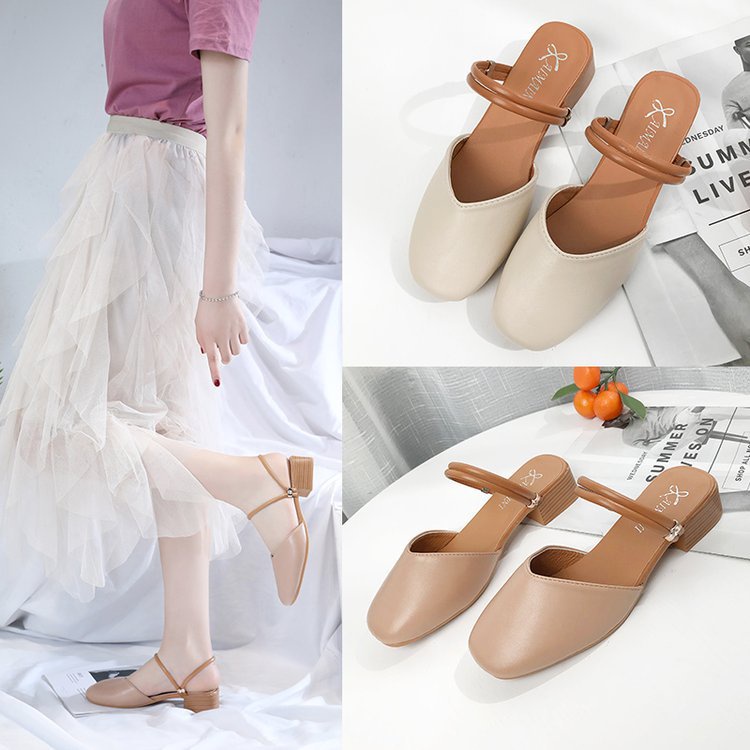 Giày IELGY đế dày kiểu bít mũi với hai cách mang thời trang chuyên nghiệp dễ phối đồ cho nữ