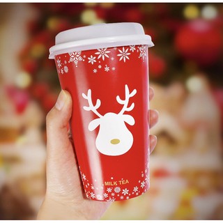 (Hàng sẵn)Combo 5 Ly giấy Noel 450-500ml có nắp