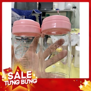 Bình trữ sữa thủy tinh cổ rộng V-Coool 180 ml lắp vừa máy hút sữa Spectra, Avent, Fatz,...