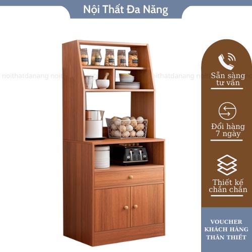 Kệ đa năng để đồ nhà bếp, phòng khách có hộc tủ siêu sang trọng chất liệu gỗ MDF