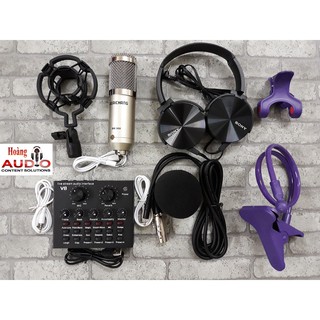 Combo mic thu âm BM900 woaichang + soundcard V8 phiên bản 2019