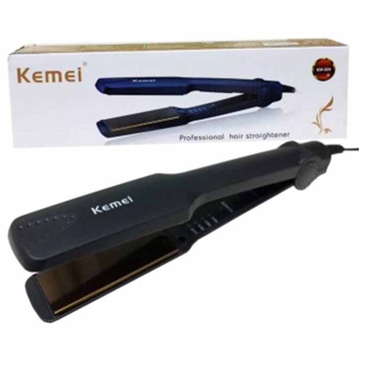 Máy Ép Tóc 4 Mức Chỉnh Nhiệt Kemei KM 329 chức năng: tạo kiểu tóc - là thẳng tóc - làm cấp cấp + lược massage da đầu