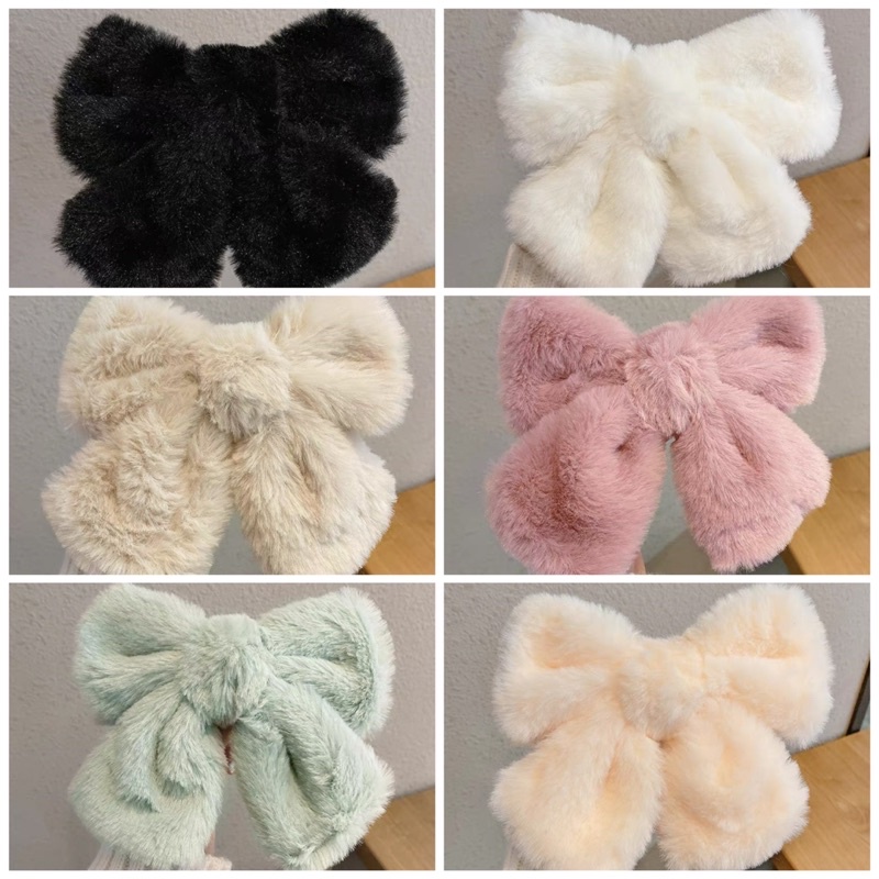 Kẹp Tóc Nơ Lông Nhiều Màu - KEP1183