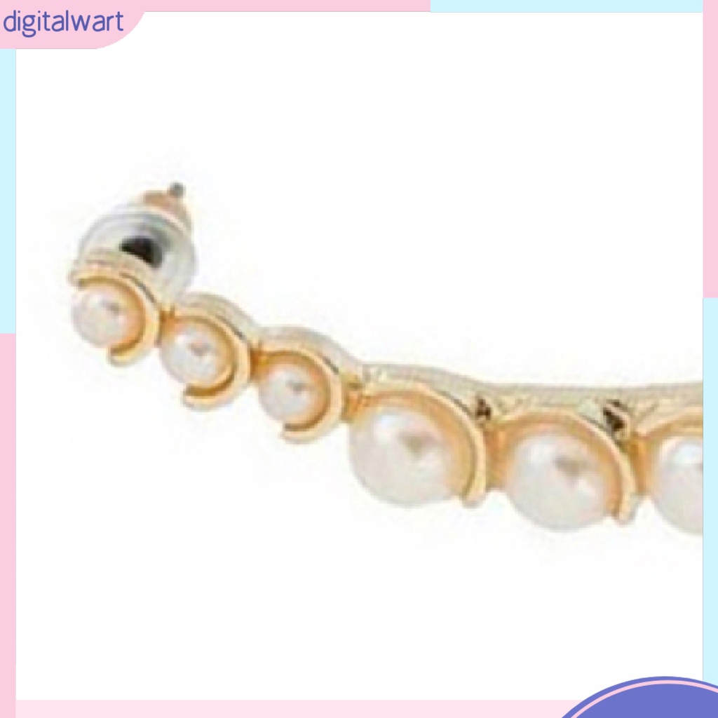 Khuyên tai trái đơn phối đeo vành tai thiết kế đính đá quý ngọc trai nhân tạo sang trọng dành cho nữ