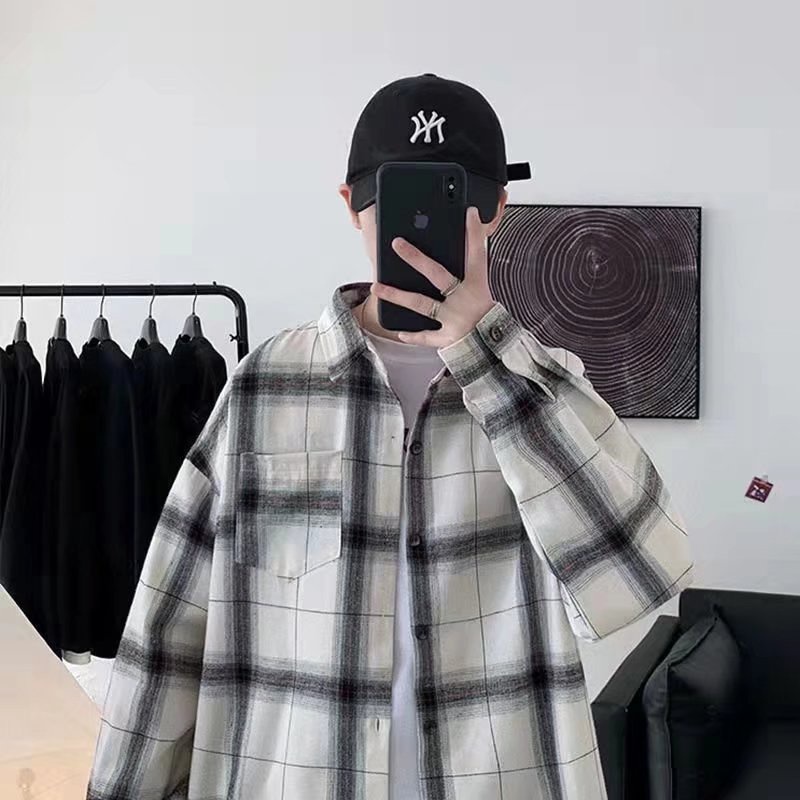 Áo Sơ Mi Nam Caro Phong Cách Vintage Cho áo sơ mi nữ form rộng áo sơ mi nhung tăm nữ áo sơ mi nam caro dài tay