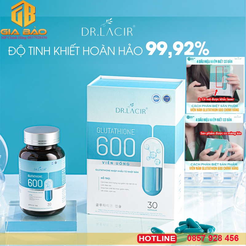 Viên uống nám GLUTATHION 600 DrLacir ( mẫu mới 2021)
