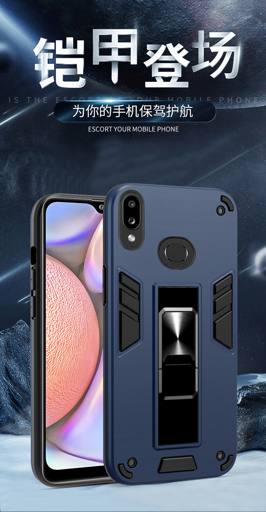 Ốp Điện Thoại Kiểu Giáp Chống Rơi Chống Sốc Kèm Giá Đỡ Cho Xiaomi Redmi Note 7 / Note 7 Pro